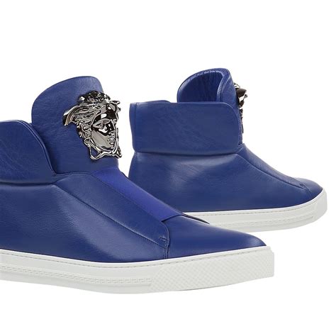 blue versace mock croc slip-on palazzo sneakers size 14|Versace Shoes for Men .